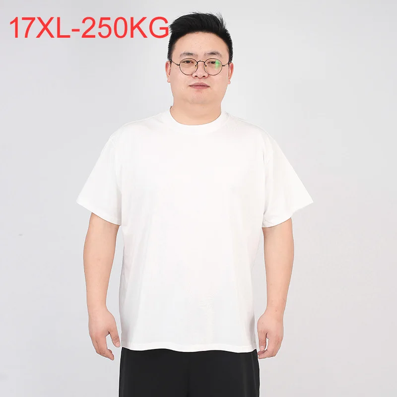 

4 Color Summer T-shirts Men Plus Size 17XL 16XL Tshirt Casual Short Sleeve Tops Tees Male T Shirt Big Size 15XL Black White