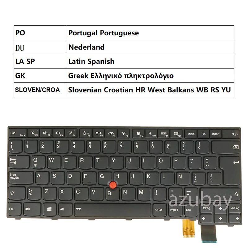 Keyboard for Lenovo Thinkpad 01EP430 00UR420 00UR380 01EP493 01EP452 Portuguese Nederland LA Spanish Slovenian Croatian Greek