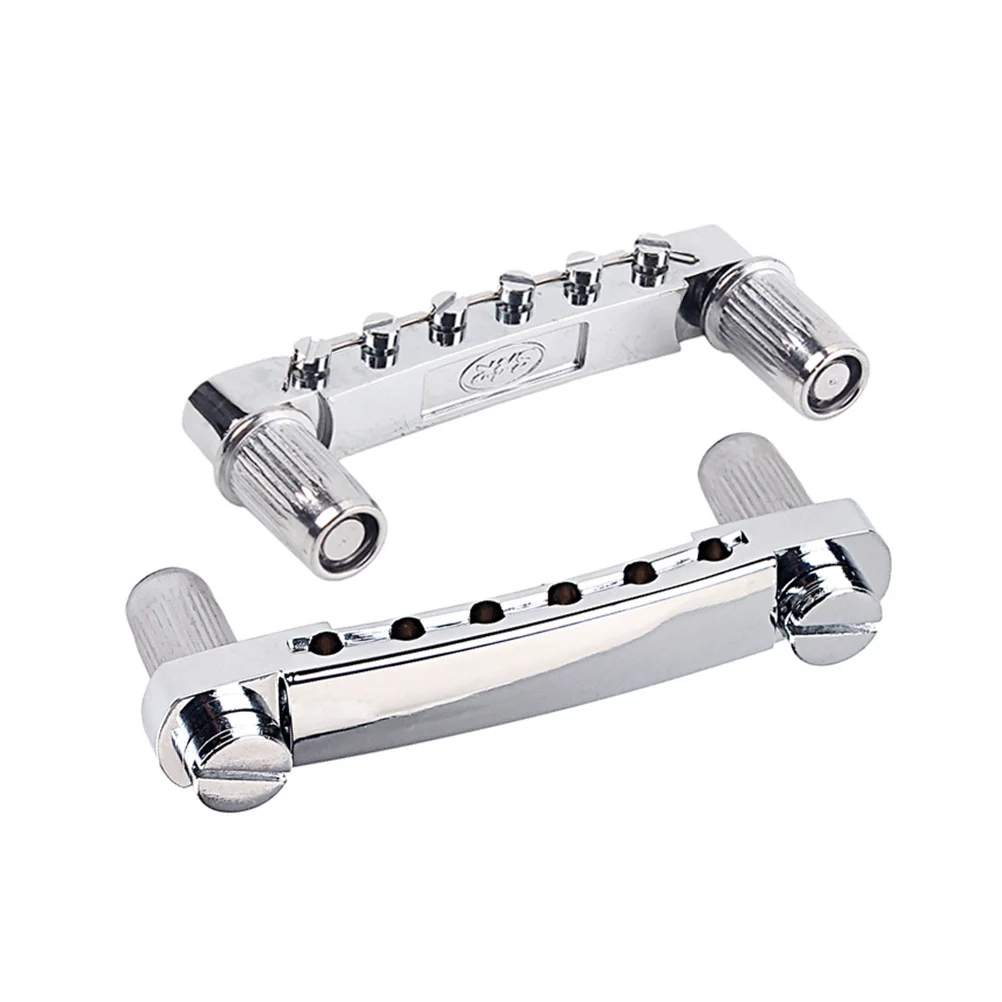 

1Set Electric Guitar Bridge Chrome Color Metal Replacement Part Ga112a Silver Adjustable Saddles Smooth Rollers Durable