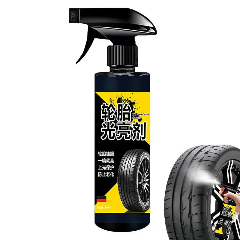 Wet Tire Shine Spray 500ml High Shine Tire Dressing UV Protection For That Wet Look Easy To Apply Spray For Precise Even Shine