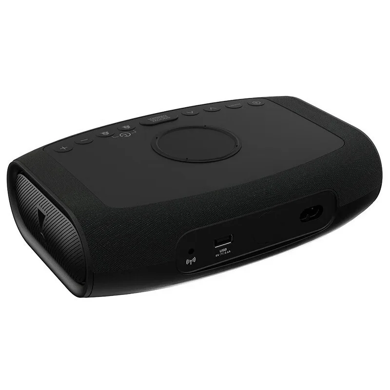 Kabelloser Bluetooth-Lautsprecher, Weckerradio, kabelloses Laden mit LED-Anzeige