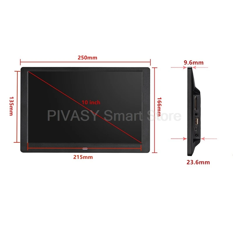 กรอบรูปดิจิตอลอัลบั้มอิเล็กทรอนิกส์ขนาด 10.1 นิ้ว ความละเอียด 1280x800 IPS HD พร้อมลำโพงสเตอริโอและกรอบบางเฉียบสำหรับโฆษณา