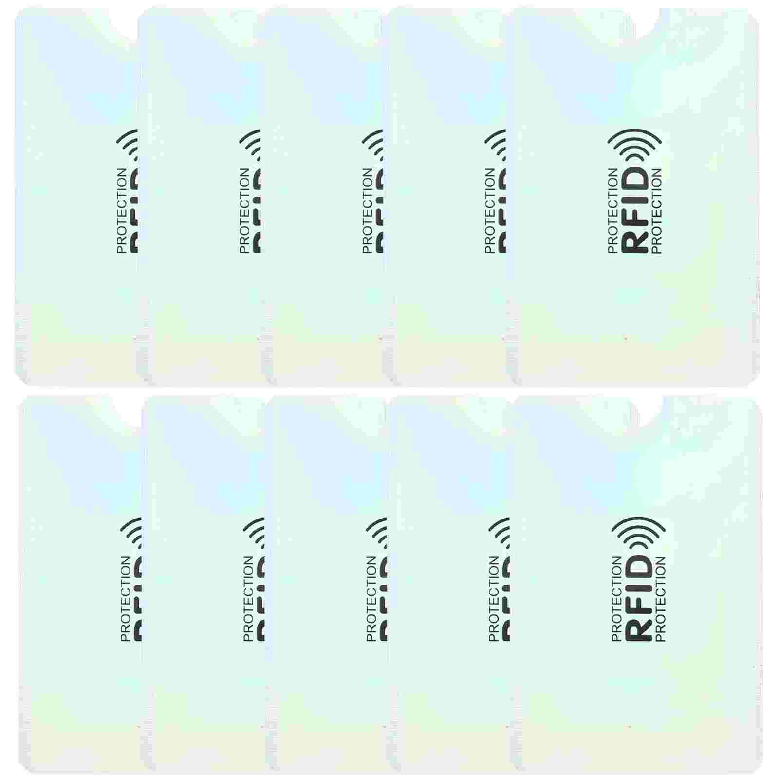 

10 Pcs Anti-RFID and Anti-scan Aluminum Foil Anti-degaussing Card Holder Social Security Sleeves Protector Jacket Bus Travel