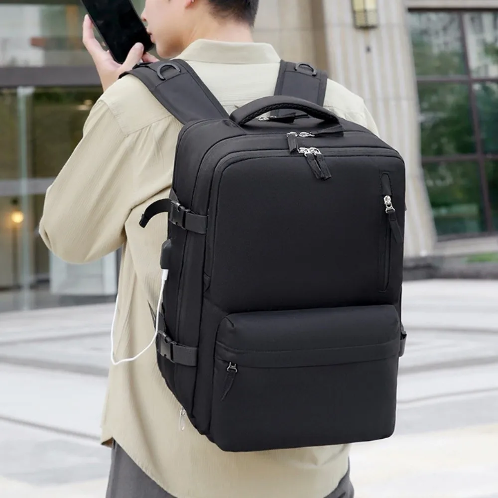 Independent Shoe Compartment Travel Luggage Backpack Sponge Back Pad External USB Charging Port Large Capacity Boarding Bag