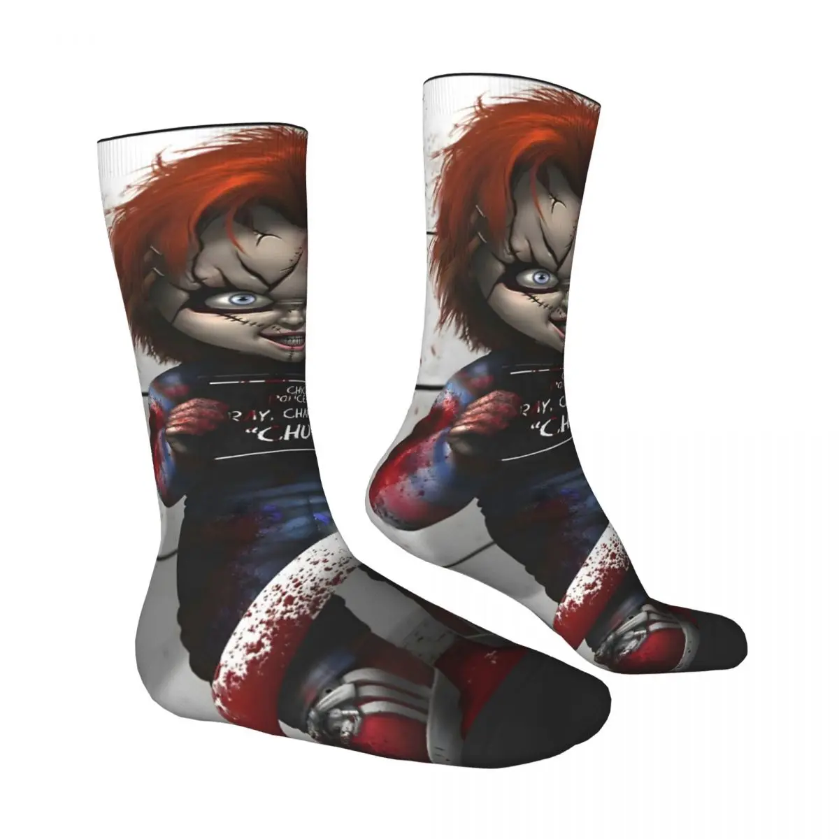 Child's Play Chucky Horror Movie Photo Shoot Men Women Socks Outdoor Novelty Spring Summer Autumn Winter Stockings Gift