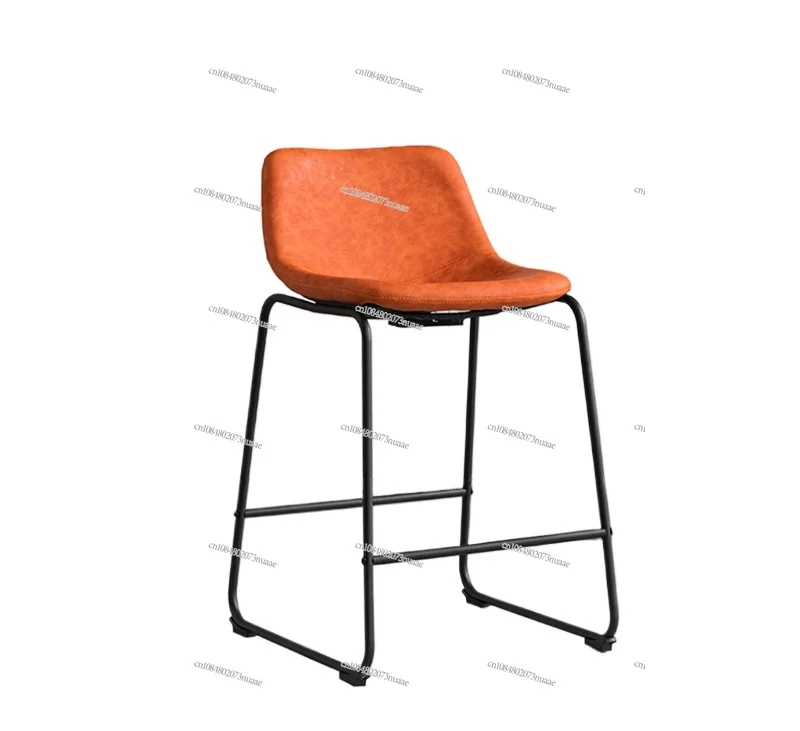 Nordic Light Luxury Bar Stool, Household Backrest, Soft Seat, High Stool, Modern, Simple