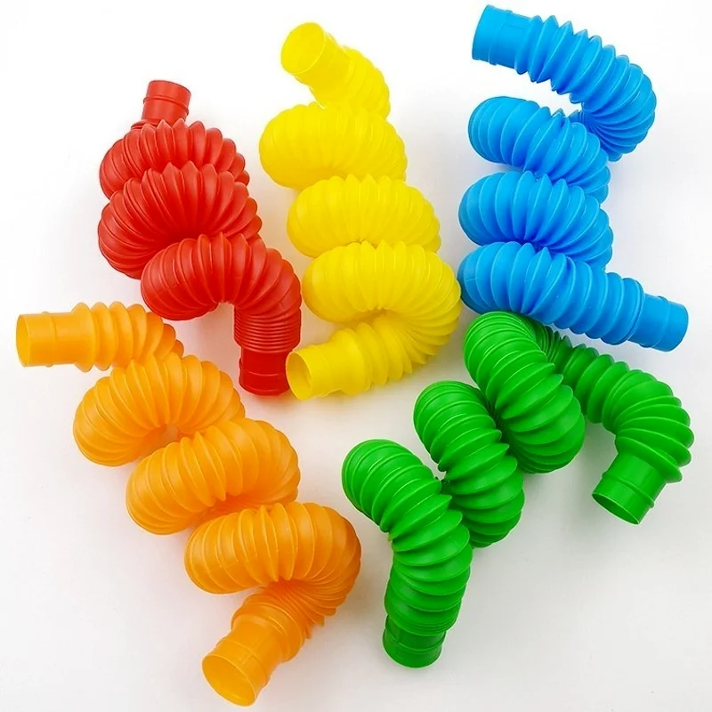 NEW Mini Tubes Sensory Toy For Adult Kids Stress Relieve Toys Kid Autism Anti Stress Plastic Bellows Children Squeeze Toy