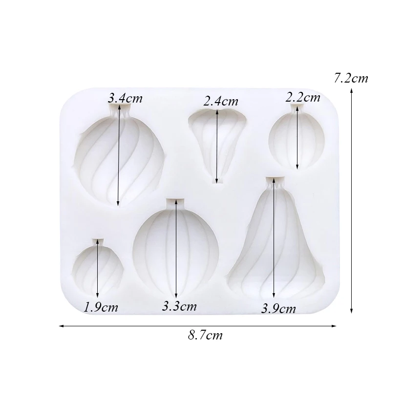 Bauble Swirl Selection Christmas Silicone Mold Sugarcraft Chocolate Cupcake Baking Mold Fondant Cake Decorating Tools