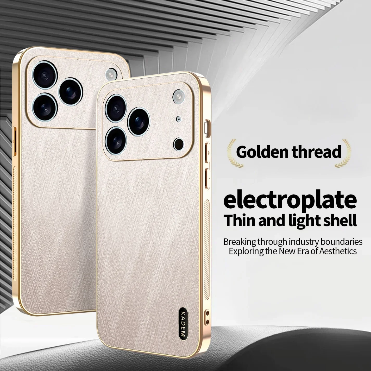 Überzug Gold Seide Haut Fall für IPhone 17 Air 16 15 14 13 12 11 Pro Max Plus 16e Volle Schutz Shell Leder Stoßfest Abdeckung