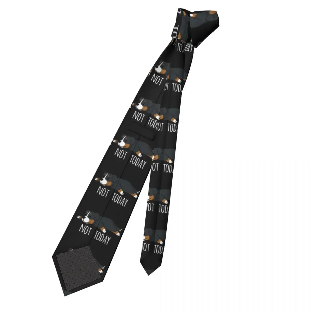 Funny Not Today Bernese Mountain Dog Unisex Neckties Casual Polyester 8 cm Narrow Neck Tie Mens Suits Accessories Cravat Office