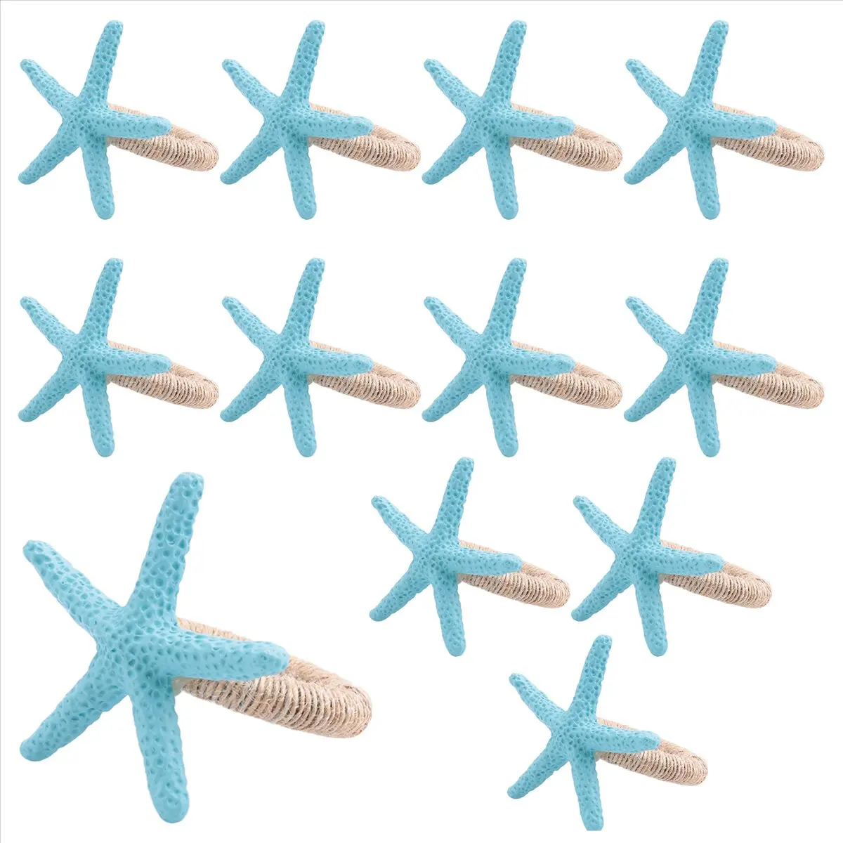 ABNH Starfish Napkin Rings Set of 12 Ocean Coastals Nautical Wedding Holiday Party Beach Table Decor