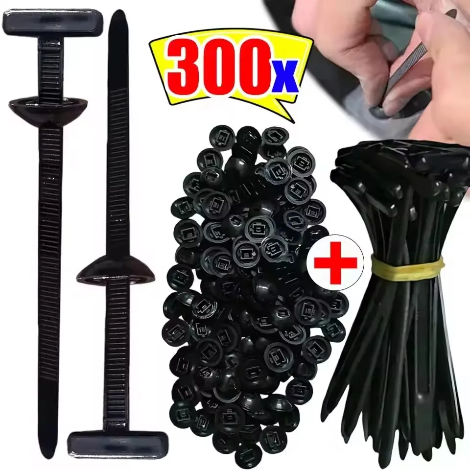 Nylon Universal Cable Tie Buckle Self-Locking Nylon Zip Ties Holder Multipurpose Fastening Fixed Cable Ties Tool Replaced Screws