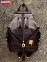 New first layer cowhide large-capacity backpack travel bag full leather men's backpack school bag