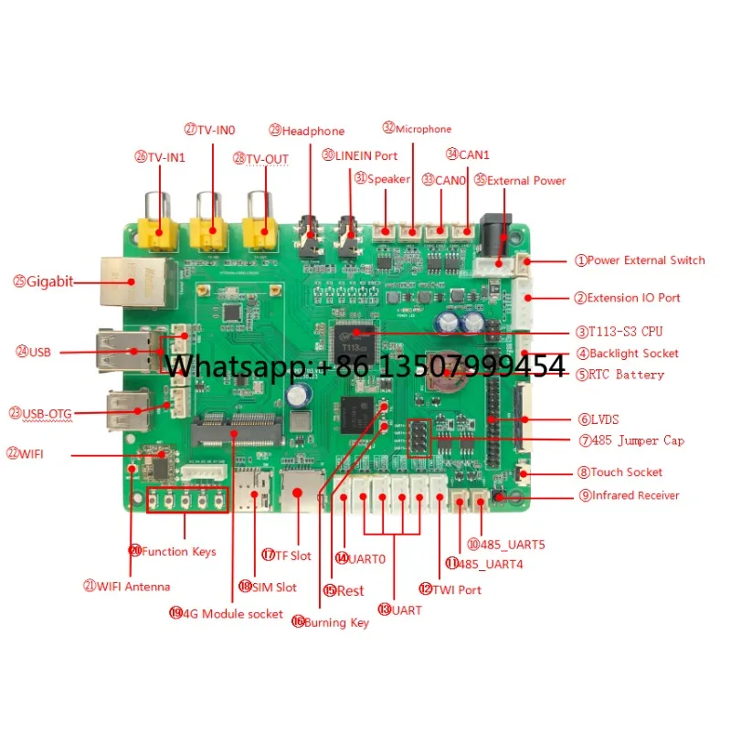 Helper T113-S3 development board used for industry automation and android development board for health care monitor automation