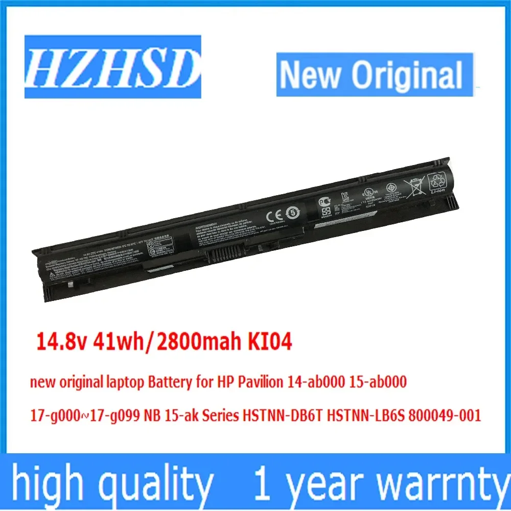 

14.8v 41wh/2800mah KI04 new original laptop Battery for HP Pavilion 14-ab000 15-ab000 17-g000~17-g099 NB 15-ak HSTNN-DB6T LB6S