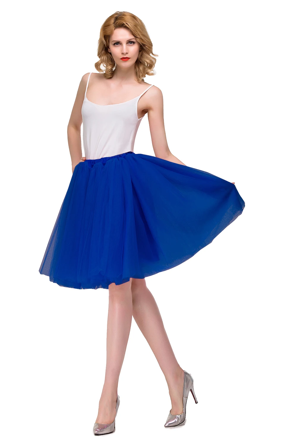 Yellow Short Tulle Skirt Petticoat Crinoline Rockabilly Underskirt Women Midi Tutu Skirts Half Slips Bridal Accessories 2024
