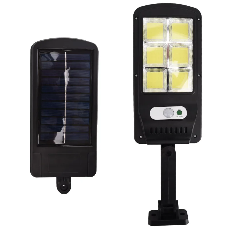 Super brilhante 120 leds luz de parede de controle remoto solar lâmpada rua sensor movimento embutido longa vida da bateria ao ar livre luz solar