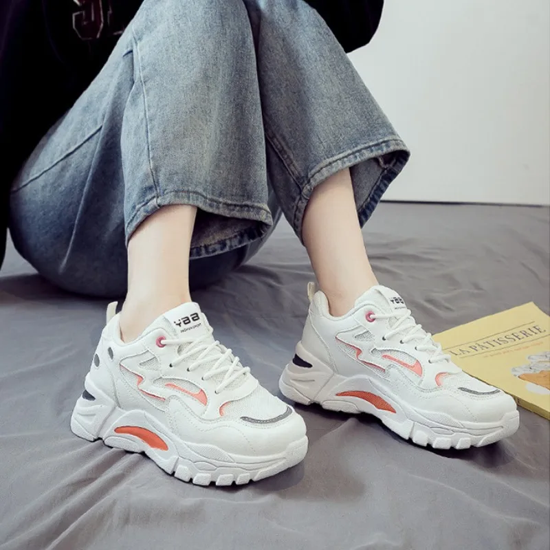 

Chunky Sneakers Women 2024 Autumn New Comfortable Lace Up Running Shoes for Women Platform Casual Mesh Shoes Tenis De Mujer