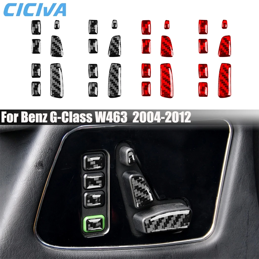 

Carbon Fiber Car Accessories Seat Adjustment Buttons Panel Interior Cover Trim Sticker For Benz G-Class W463 G500 G55 2004-2012