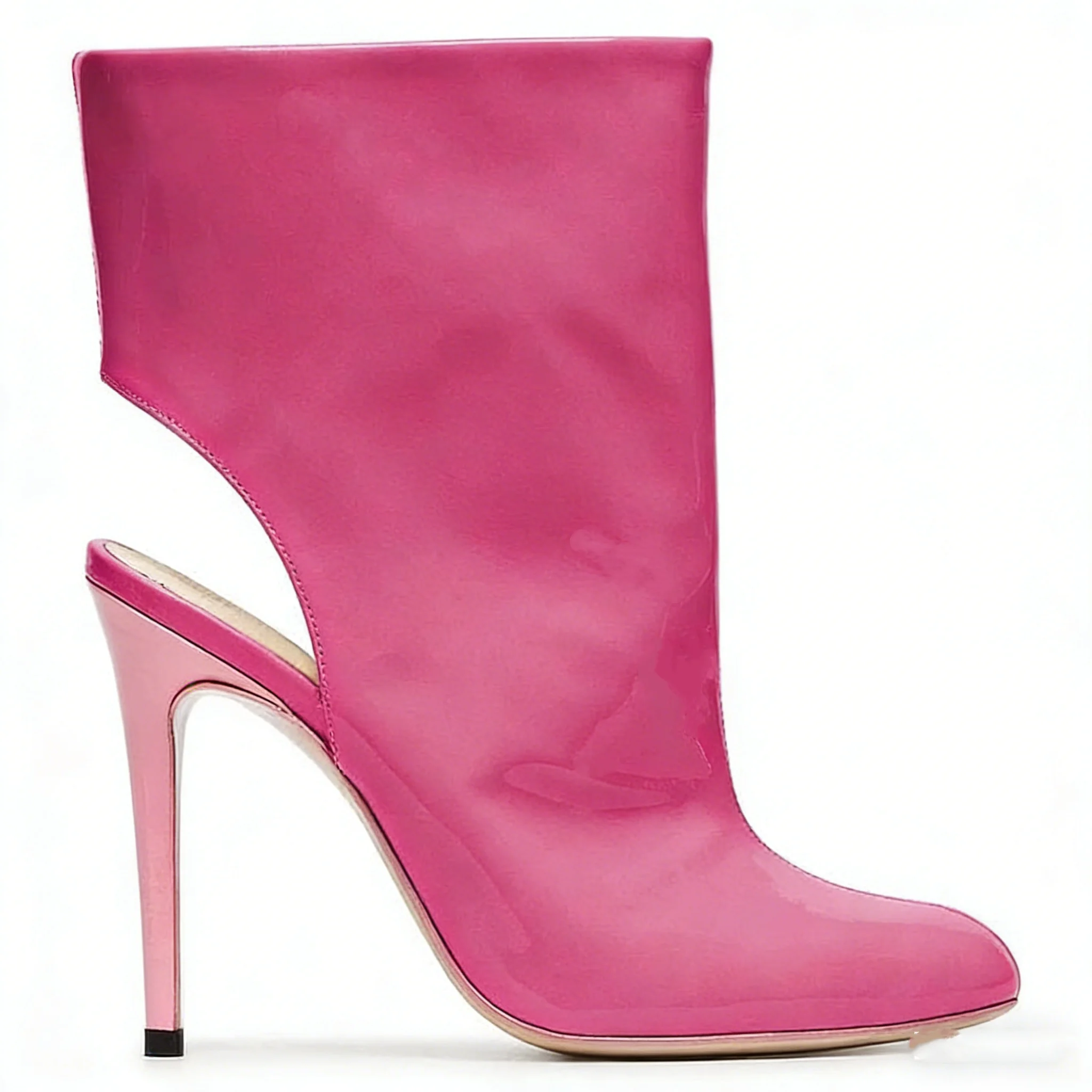 

Зеленые женские сапоги до середины икры с острым носком, на высоком каблуке-шпильке, без застежек, большие размеры, для модных показов