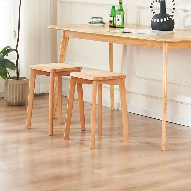 Kitchen Dining Stool Chairs Wooden Interior Decorative Space Saving Cheap Dining Table Stool Lightweight Taburete Furniture Home