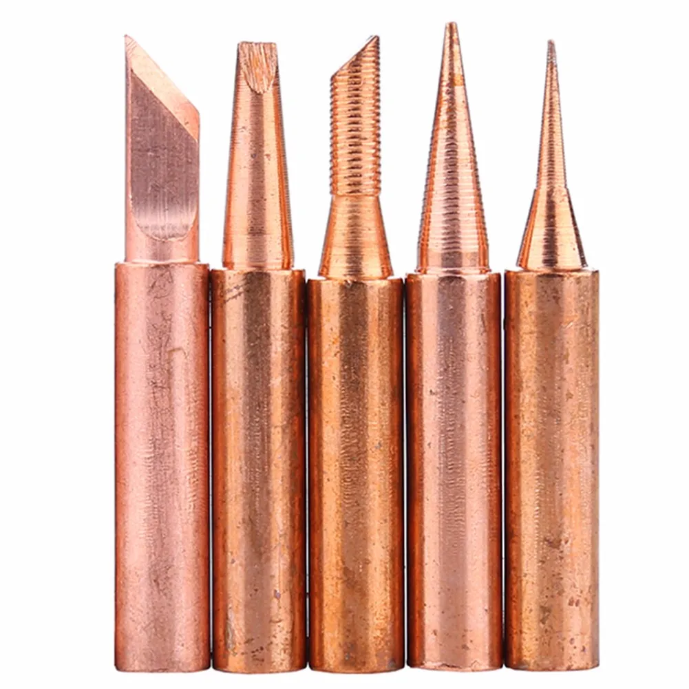 

New Useful Soldering Tips Copper 0.5-5mm 5pcs 5x For 900 Series Such As 936 Soldering Station Silver Or Copper