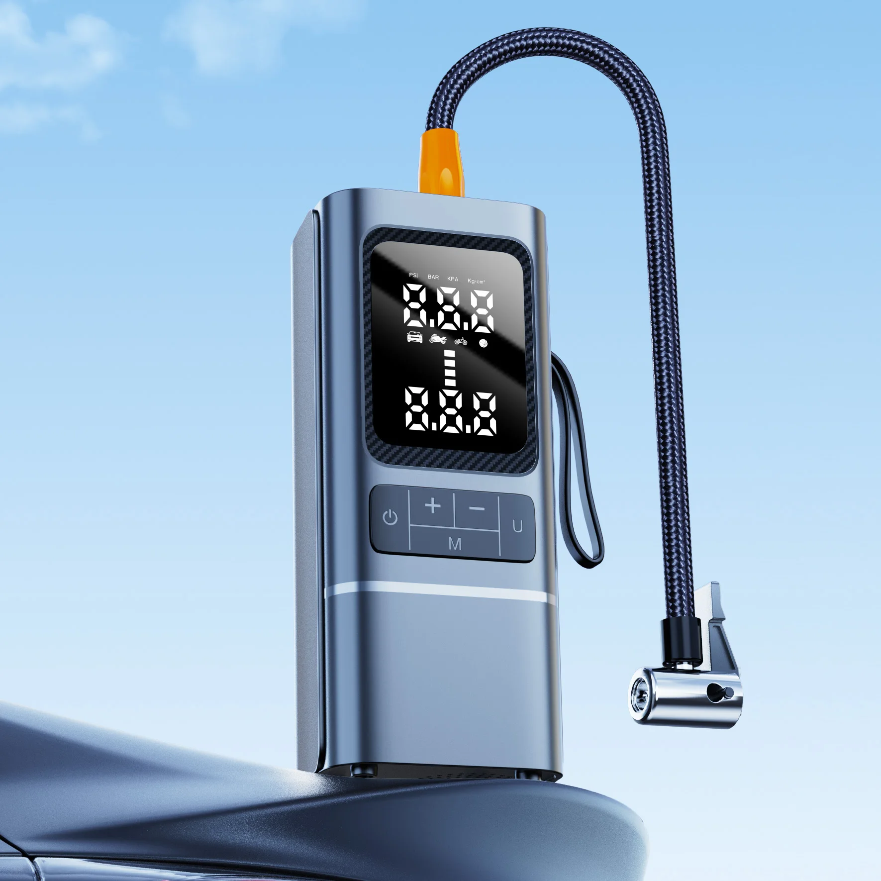 

Portable Digital Tire Inflator Tire Pressure Monitor Wireless Car Bicycle Electric Compressor Air Pump 2000mAh Battery LED