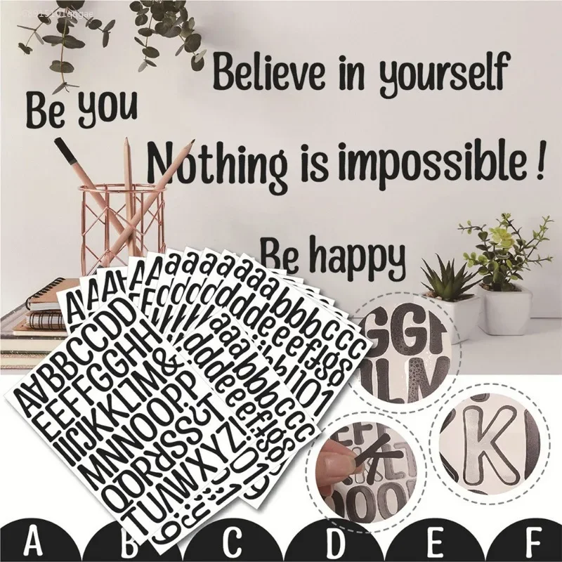 

1pc 2 inches Waterproof Alphabet Letter Number DIY Personalized Name Stickers Decals Vinyl for Mailbox Wall Scrapbook Stationery