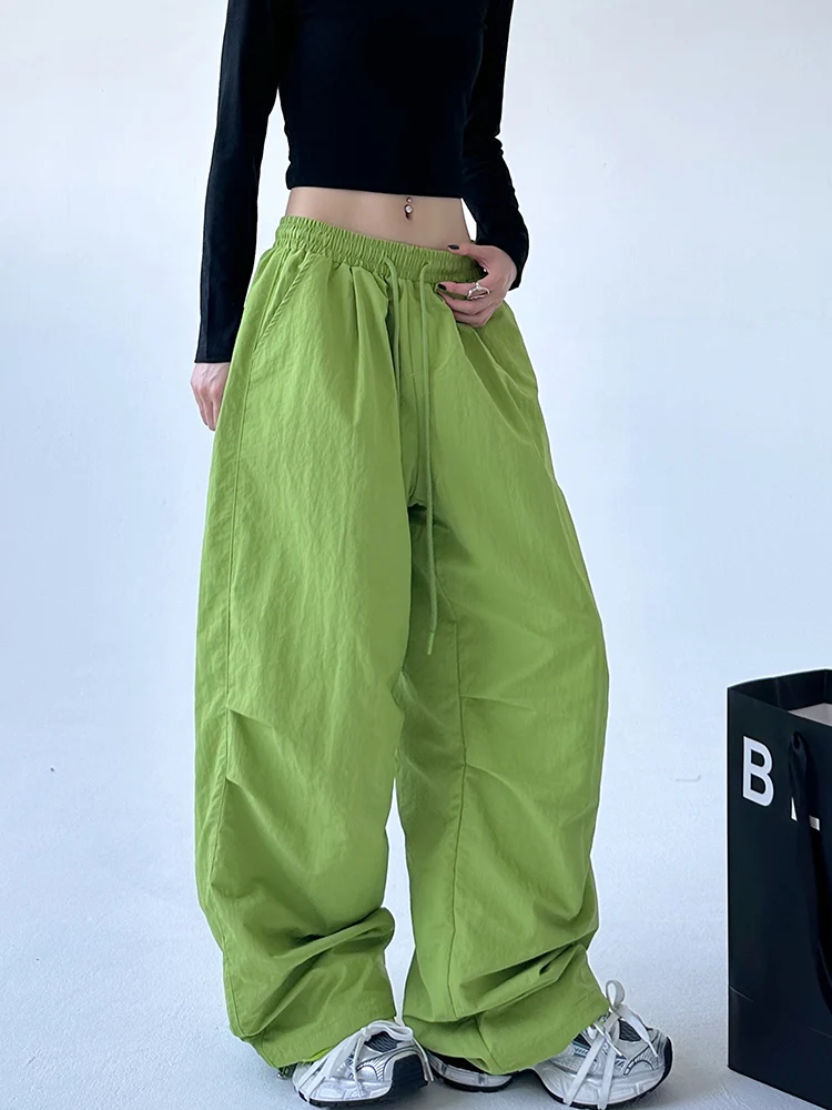 Damskie spodnie robocze na wczesną jesień, luźny krój, elastyczna talia, do tańca jazzowego na świeżym powietrzu, wspinaczki górskiej, styl utilitarowy, spodnie spadochronowe...