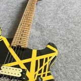 Black and yellow striped electric guitars in stock, fast and free shipping, customizable