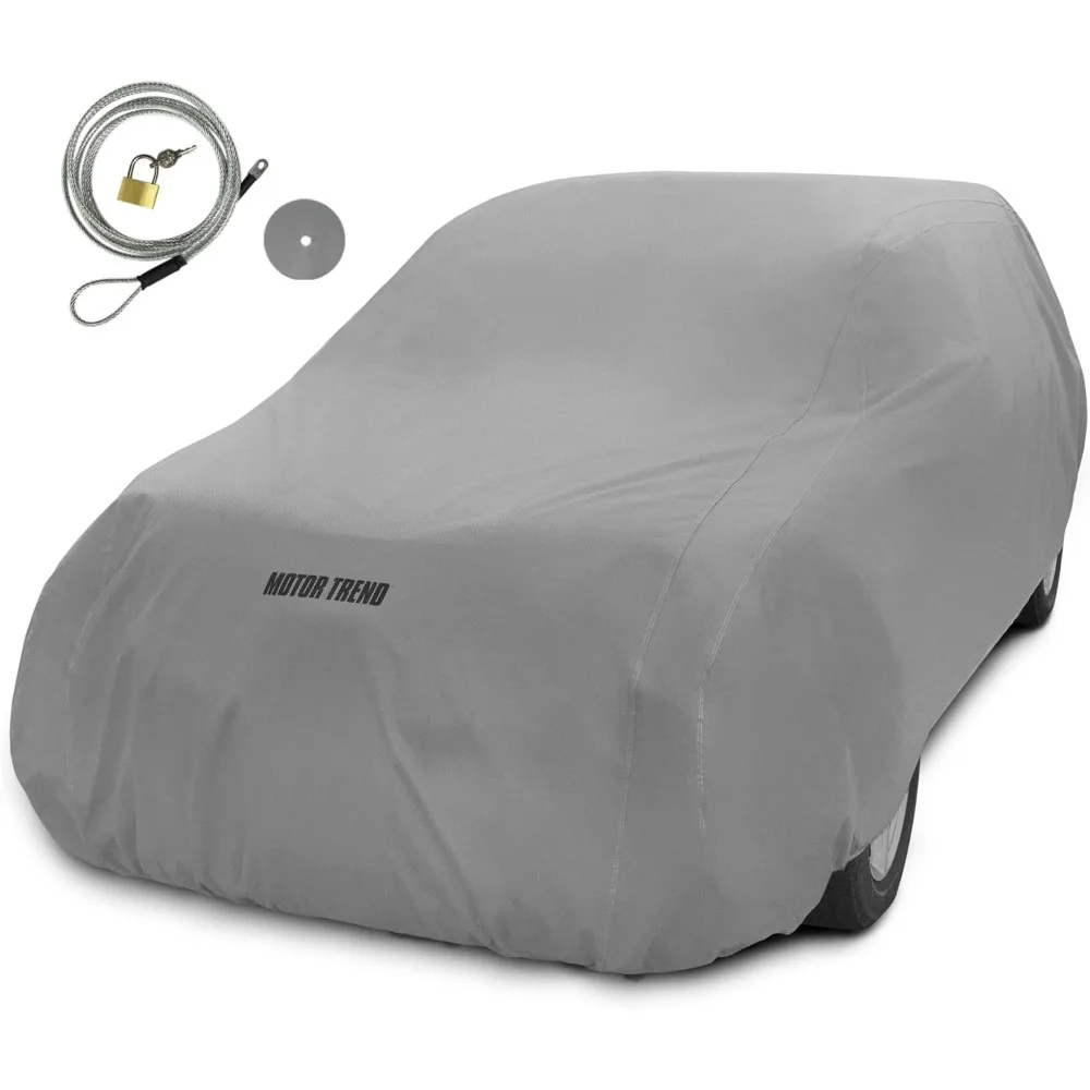 

4-Layer 4-Season Auto (Waterproof Outdoor UV Protection for Heavy Duty Use Full Car Cover for Vans, Suvs, Crossovers up to 185"