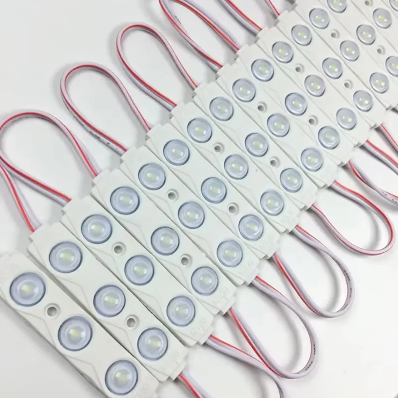 

10 шт. 2835 модуль впрыска постоянного тока 12 В 1,5 Вт с линзой водонепроницаемый IP65, 160 градусов холодный белый, светодиодный модуль вывески, баннер магазина, яркий