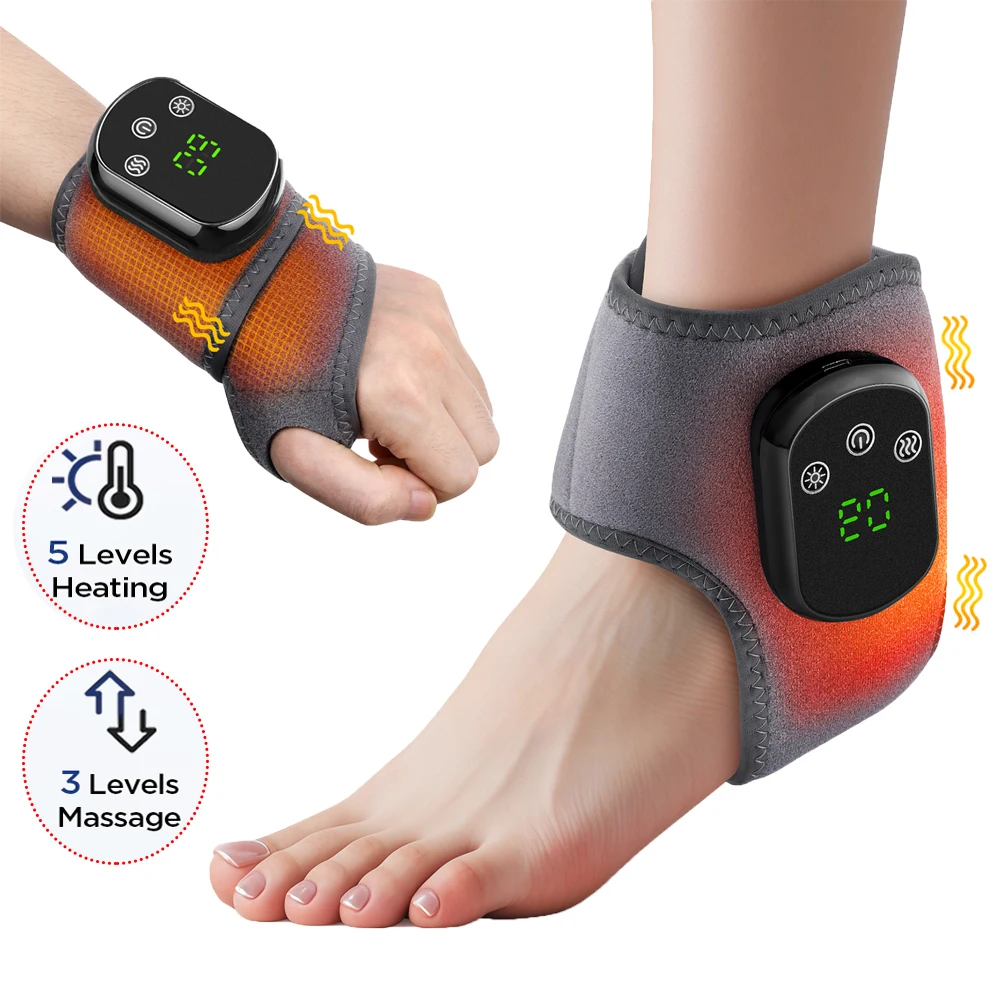 

Электрический бандаж на запястье с регулируемым горячим компрессом, вибрационный массаж, защита лодыжки, запястной туннель, инструмент для защиты рук и ног