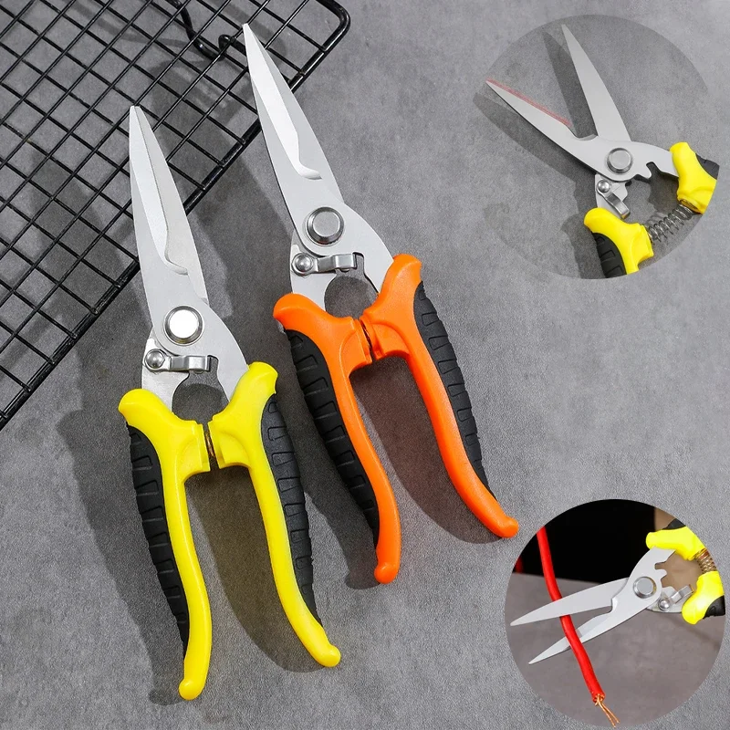 1pc Multifunktionale Edelstahl Elektriker Schere Manuelle Schere Für Draht Schneiden Nut Trimmen Baum Beschneiden