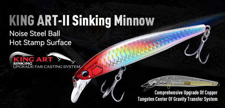 Kingdom Sinking Minnow Angelköder 60 mm 80 mm 95 mm 105 mm künstliche harte Köder Wobbler Seebarsch Wobbler Angelgeräte – Detail 1