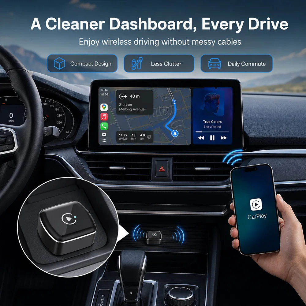 Wireless CarPlay & Android Auto 2 IN 1 Dongle Fast Auto-Connect Compact Plug & Play for iPhone Android, Type-C Port No Delay view 5
