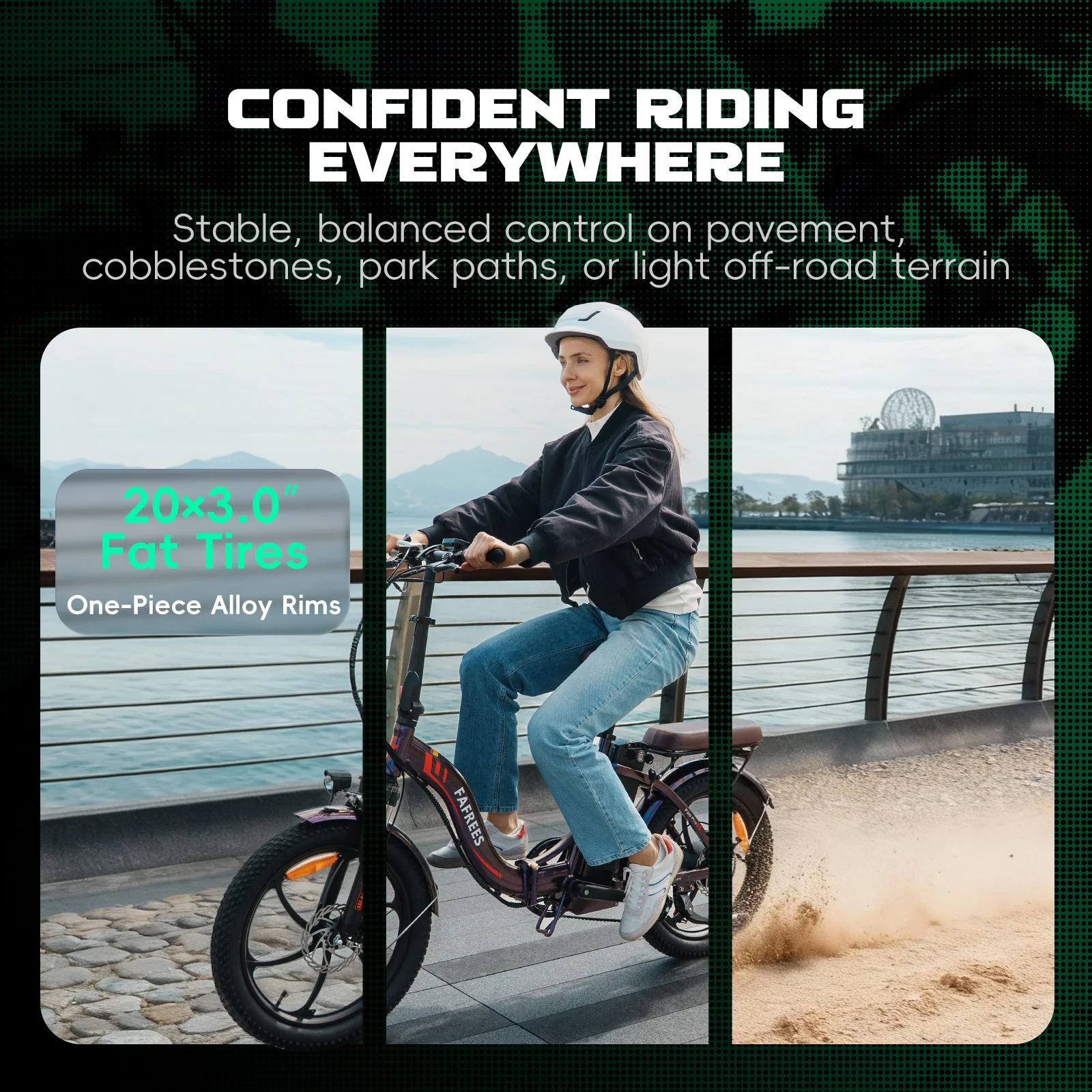 Fafrees F20 Pro E-bike mit 36V 20Ah Abnehmbarer Akku, 20x3,0 Zoll Faltbares Elektrofahrrad, 7-Gang, 25km/h und 75-100km Reichweite – Detail 7