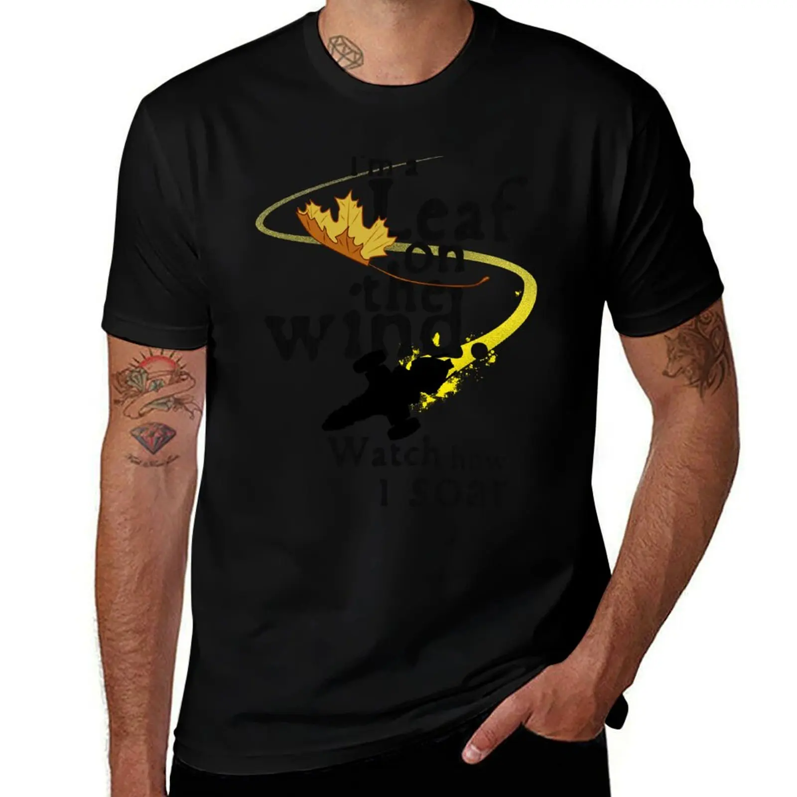 

Leaf on the wind T-Shirt man t shirts cotton anime t shirts for man T-Shirt