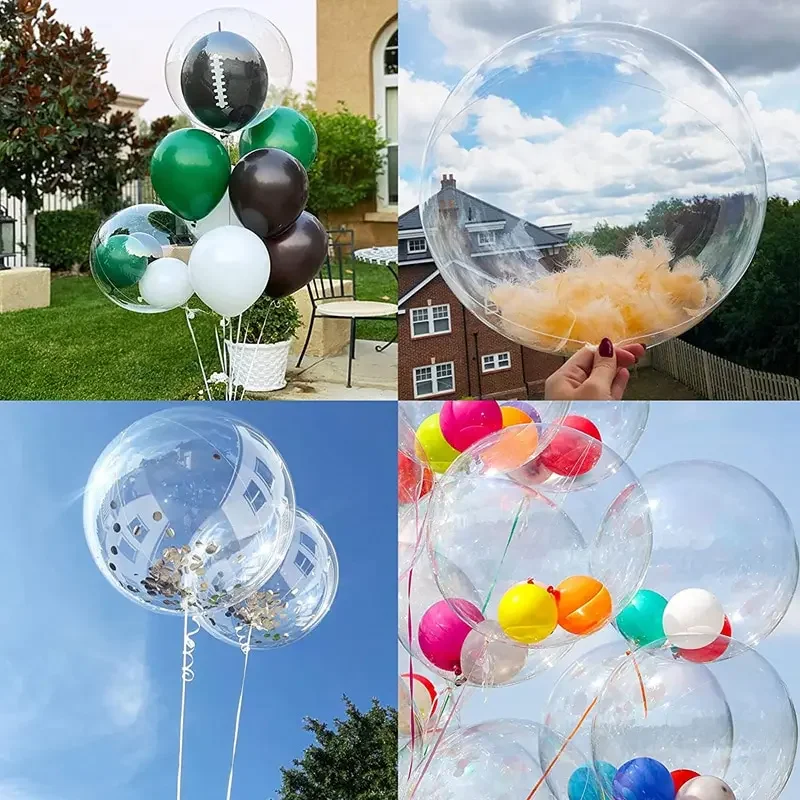 50PCS 18 Inch 20 Inch Inflatable Bobo Balloon Transparent Globes Bubble Balloons Wedding Birthday Party Decoration Wholesale