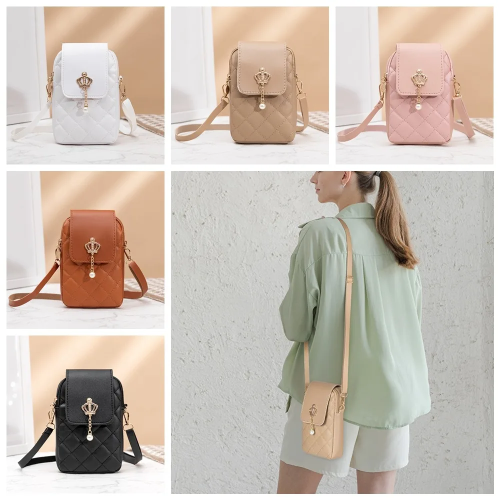 Single Shoulder Phone Messenger Bag Pocket Pouch PU Leather Crossbody Phone Purse Fashion Vertical Women Mini Bag Women