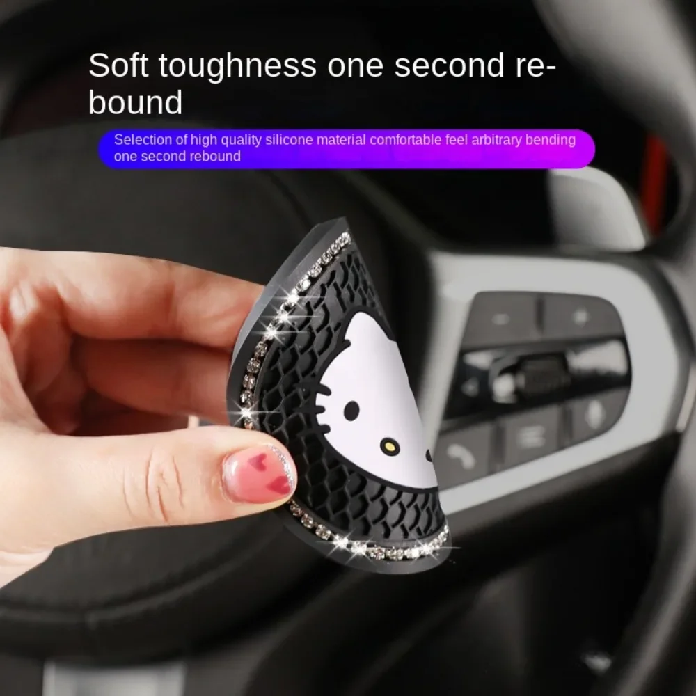2PCS Hello Kittys Car Cup Holder Car Cute Insulated Coasters Pad Anime Cartoon Anti Slip Mat Interior Decor Accessories Girl view 3