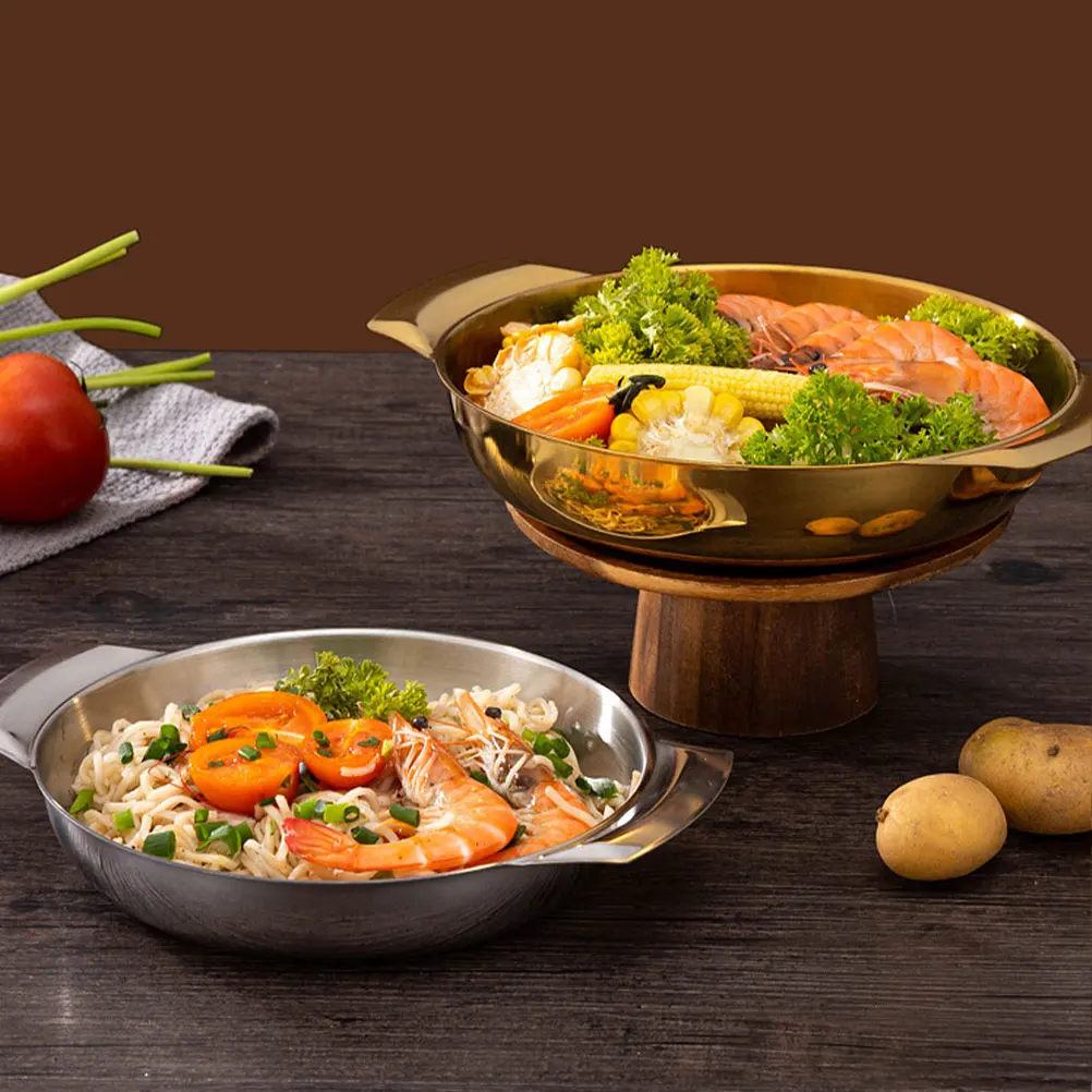 Кастрюля из нержавеющей стали с двумя ручками, для морепродуктов