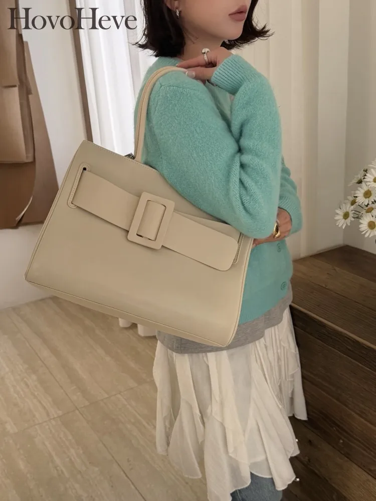 Office Ladies High Quality Cow Genuine Leatherr Bag Tote Handbag Large Capacity Casual Single Shoulder Bag Women Underarm Bags