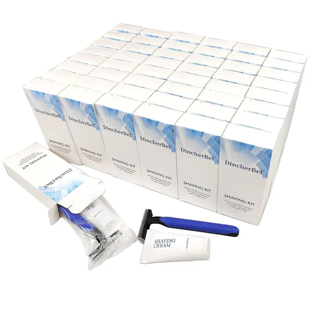 Economy Bulk Shaving Kit with Twin Blades and 12g Cream, Ideal for Travel, Hotels, and Shelters (102 Pieces)