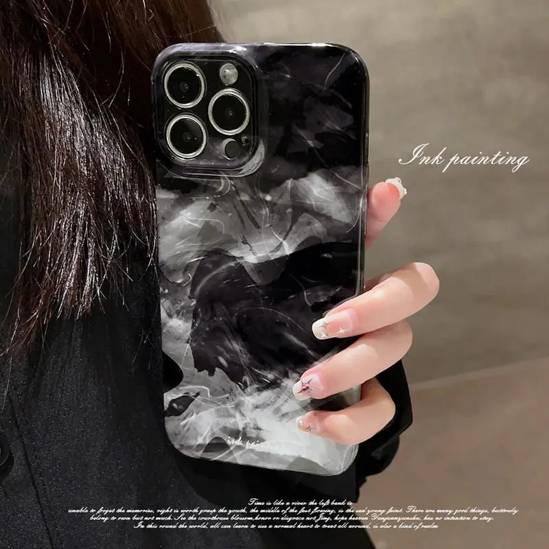 Smussing iPhone13PRO Чернильная роспись iPhone11 для iPhone15PROMAX чехол для мобильного телефона Advanced iPhone14 с защитой от падения iPhone12
