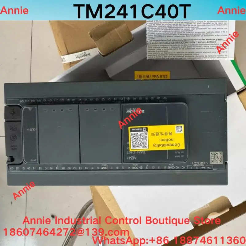 brand-new  TM241C40T PLC module, 40 point I/O, PNP transistor output.