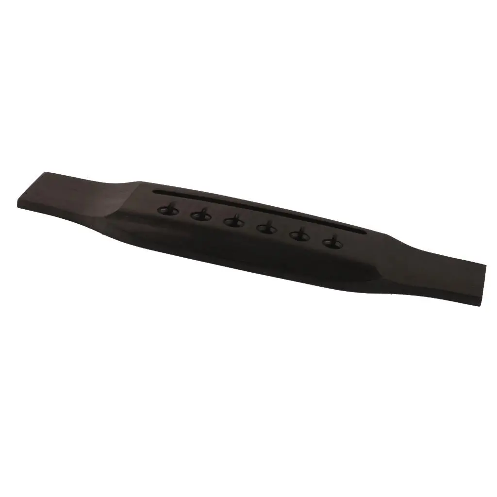Ebony Bridge Wooden Saddle for Acoustic Guitar High Performance Part for Guitar Construction Needs