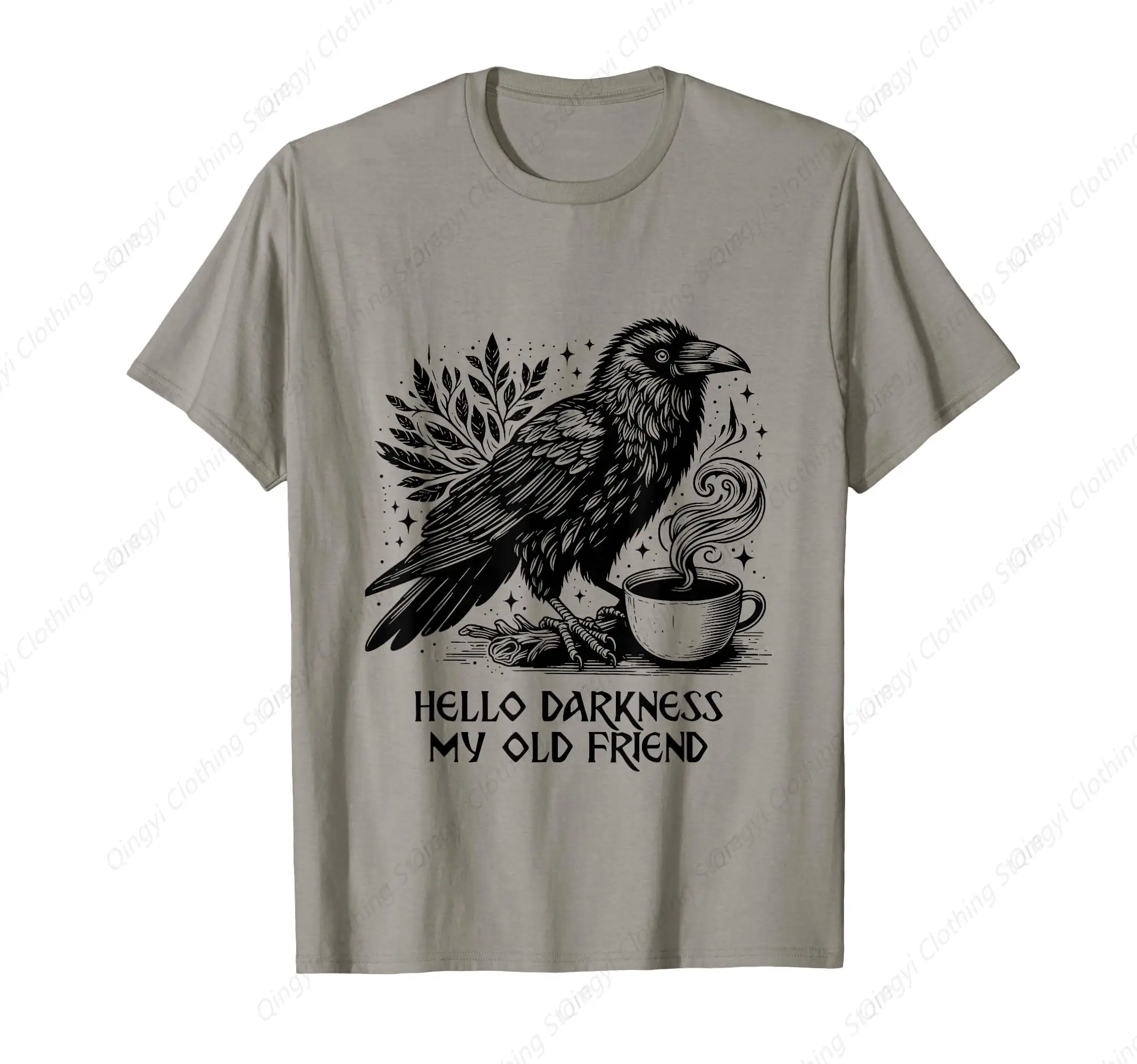 

Hello darkness my old friend Raven Crow Holding Coffee Mug T-Shirt