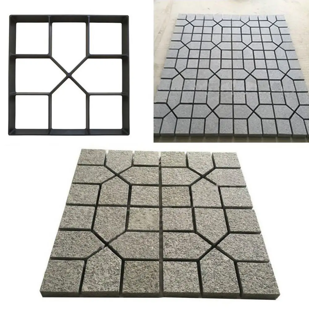 40cmx40cm Cement Brick Concrete Paver DIY Plastic Path Maker Square Paving Mold Cement Floor Tiles Antique Brick Carve Abrasives