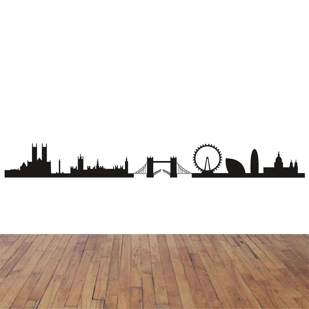 London Panorama Silhouette - Giant Wall Sticker. Many Colours.New Background Wall Stickers Home Decor